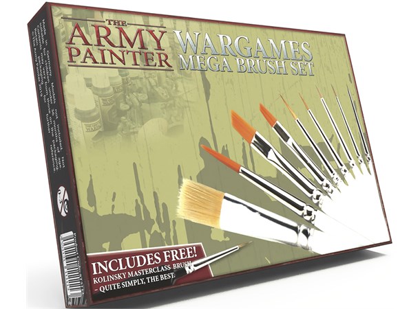 Wargames Mega Brush Set Army Painter - 10 kvalitetspenslar 