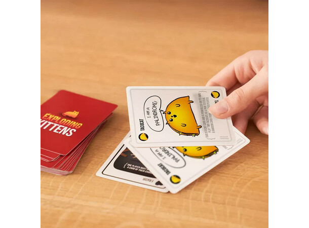 Exploding Kittens Kortspel Engelsk Original baksida, lämplig till exp. 