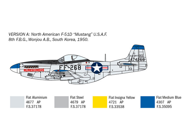 F-51D Mustang Korean War Italeri 1:72 Byggsats 