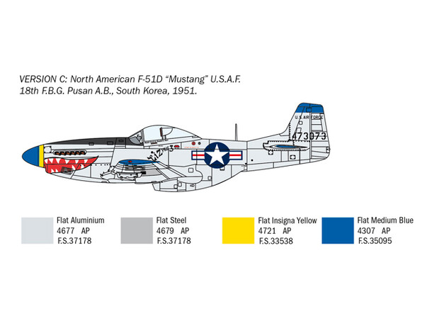 F-51D Mustang Korean War Italeri 1:72 Byggsats 