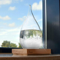 Storm Drop - Väderindikator- 22 cm hög Glas/trä