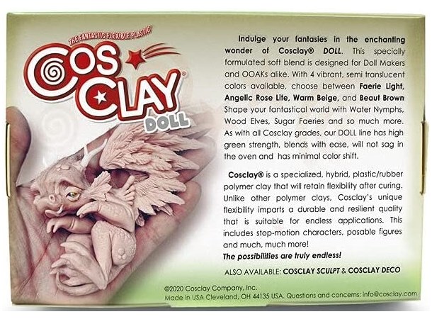 Cosclay Doll Sculpting Clay Faerie Light Hybrid Plastic / Rubber Polymer 0,45kg 
