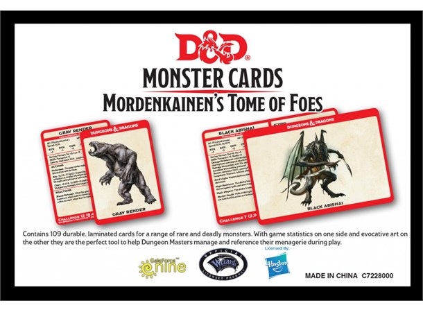 D&D Cards Monster Mordenkainen Tome Foes Dungeons & Dragons - 109 kort 