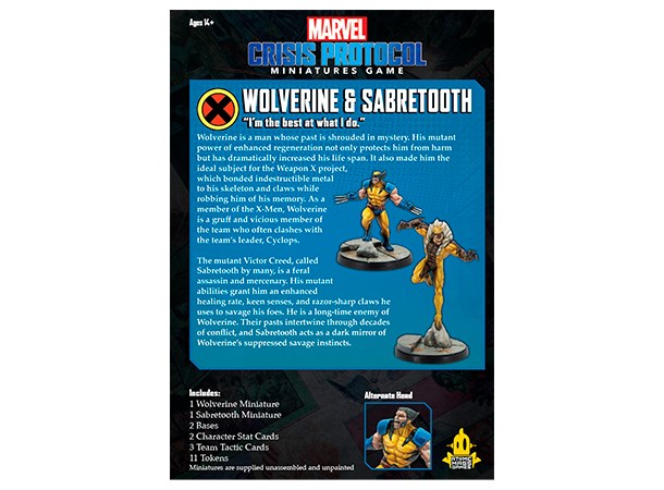 Marvel Crisis Protocol Wolverine/Saberto Expansion till Marvel Crisis Protocol