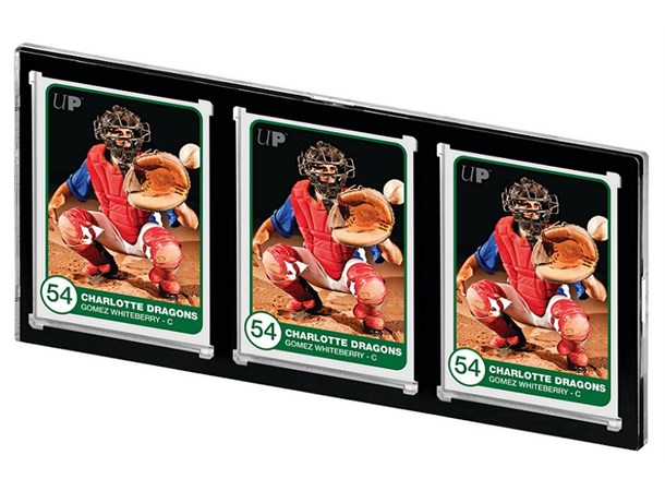 One Touch 3-Card Magnetic Holder 35pt Ultra Pro Black Border UV 