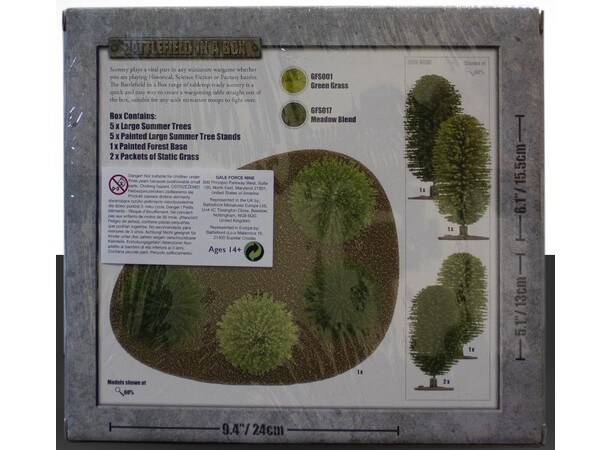 Terreng Large Summer Wood 15cm Färdigmålad - Battlefield in a Box 