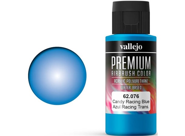 Vallejo Premium Candy Racing Blue 60ml Premium Airbrush Color - Candy 