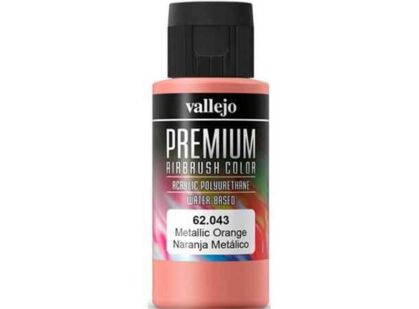 Vallejo Premium Metallic Orange 60ml Premium Airbrush Color - Metallic 