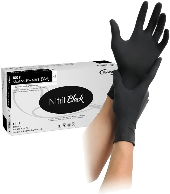 Engångshandskar opulveriserade 100 st M Airbrush- / målarhandske - svart, nitril