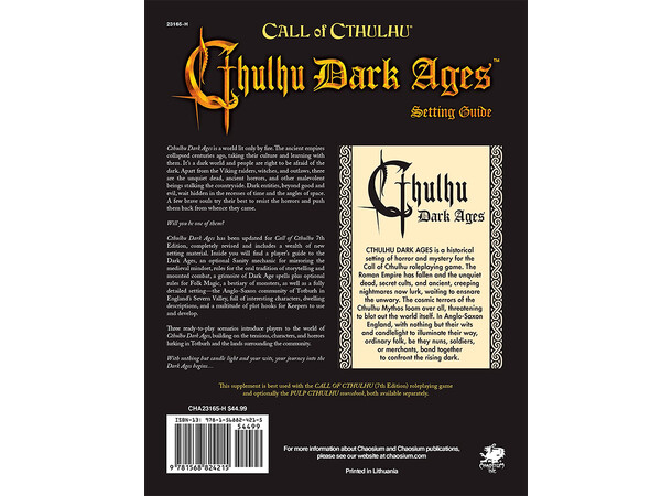 Call of Cthulhu RPG Cthulhu Dark Ages Setting Guide 