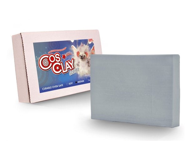Cosclay Sculpting Clay Grey Medium Firm Hybrid Plastic / Rubber Polymer 0,45kg 