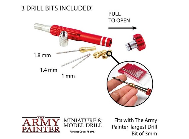 Handborr Fine Pin Vise D (1-3mm) Army Painter Hobby Drill 