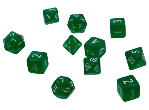 RPG Dice Set Eclipse 11 Forest Green Terninger til rollespill - 11 stk 