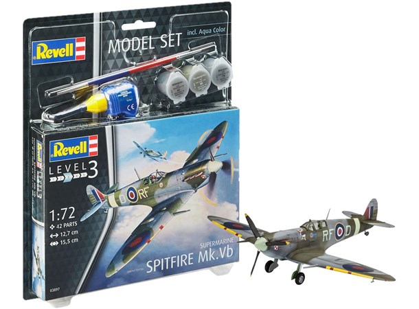 Spitfire Mk Vb Model Starter Set Revell 1:72 Byggsats 