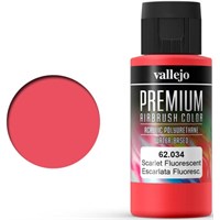 Vallejo Premium Fluo Scarlet 60ml Premium Airbrush Color - Fluorescent