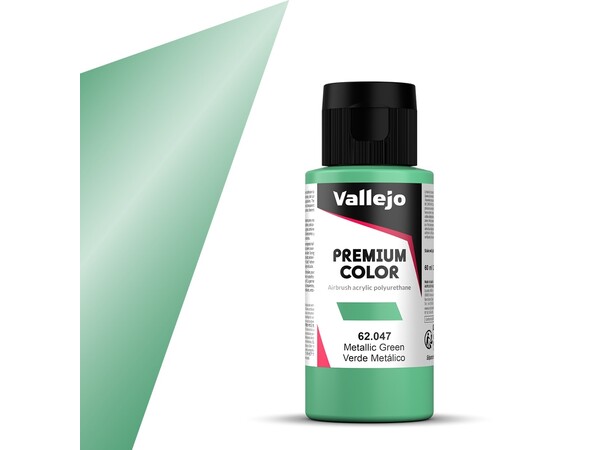 Vallejo Premium Metallic Green 60ml Premium Airbrush Color - Metallic 