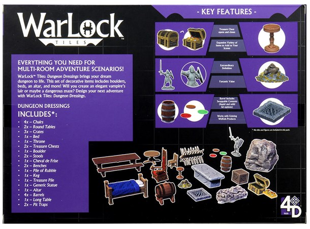 Warlock Tiles Dungeon Dressings Bygg din egen Dungeon i 3D! 