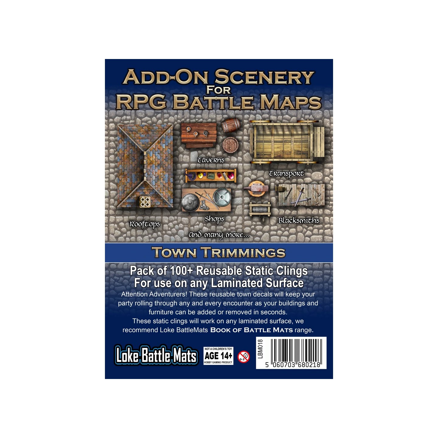 Book Of Battlemats ADD-ON Town Trimming Klistermärken till Book of Battlemats
