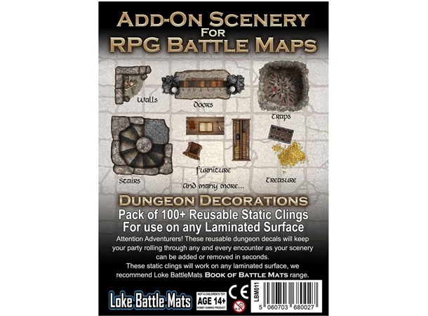 Book Of Battlemats ADD-ON Dungeon Decor Klistermärken till Book of Battlemats 