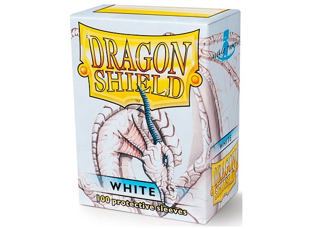 Sleeves Classic White x100 - 63x88 m/box Dragon Shield Kortskydd m/deckbox 