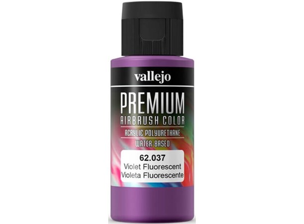 Vallejo Premium Fluo Violet 60ml Premium Airbrush Color - Fluorescent 