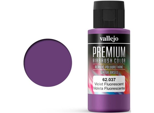 Vallejo Premium Fluo Violet 60ml Premium Airbrush Color - Fluorescent 