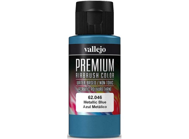 Vallejo Premium Metallic Blue 60ml Premium Airbrush Color - Metallic 