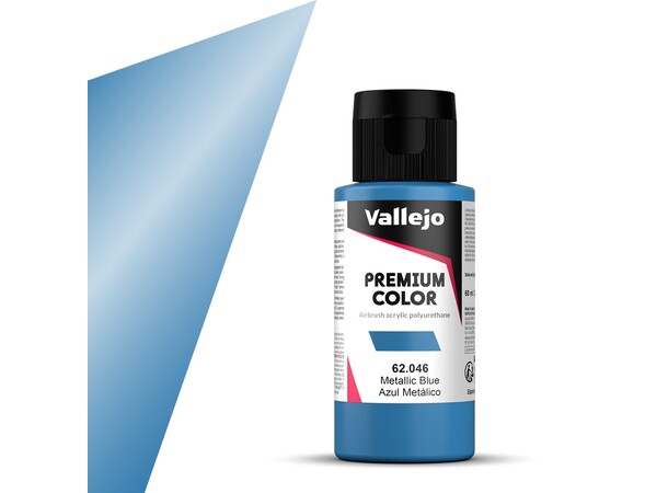 Vallejo Premium Metallic Blue 60ml Premium Airbrush Color - Metallic 