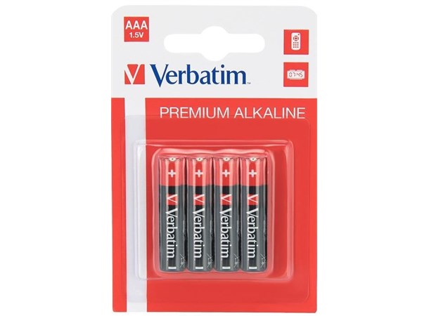 Batteri AAA 4-pack Verbatim Premium Trippel A batteri alkalisk 