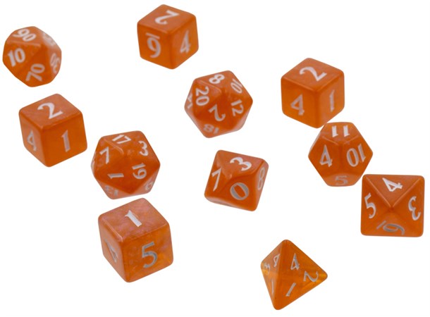 RPG Dice Set Eclipse 11 Pumpkin Orange Tärningsset för rollspel 