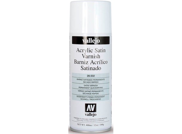 Vallejo Acrylic Satin Varnish 400ml Satin/Semi-matt Klarlack Sprayburk 
