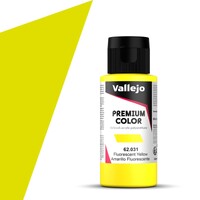 Vallejo Premium Fluo Yellow 60ml Premium Airbrush Color - Fluorescent