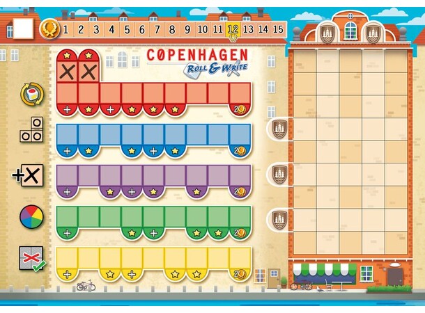 Copenhagen Roll & Write Brädspel Svensk utgåva 