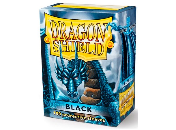 Sleeves Classic Black x100 - 63x88 m/box Dragon Shield Kortskydd m/deckbox 