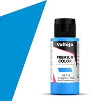 Vallejo Premium Fluo Blue 60ml Premium Airbrush Color - Fluorescent