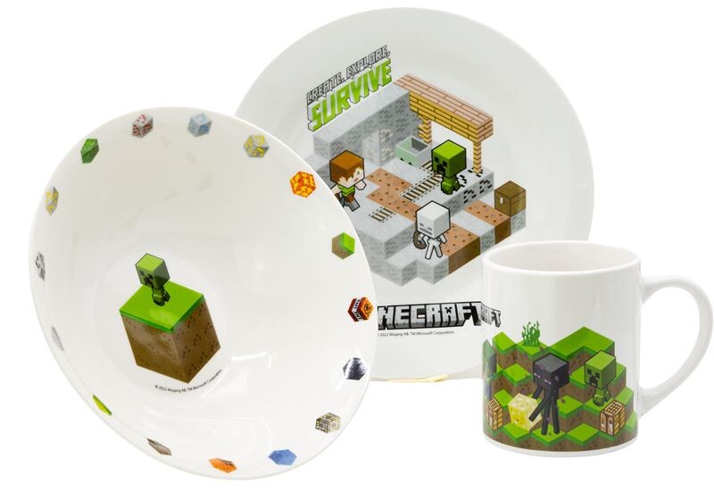 Minecraft Frukostset - 3 delar