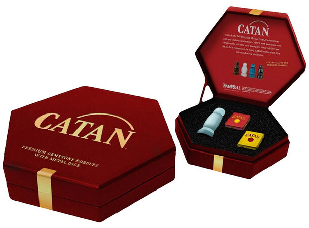CATAN Robber & Metal Dice Opalite 