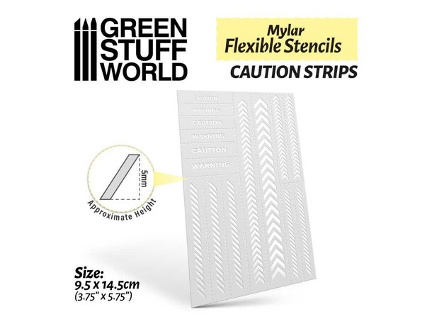 Flexible Stencils - Caution Strips Green Stuff World 