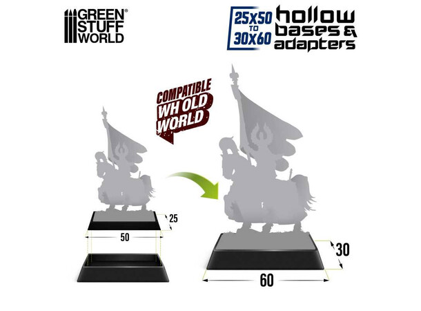 Hollow Plastic Bases 30x60mm Green Stuff World - Till Old World 