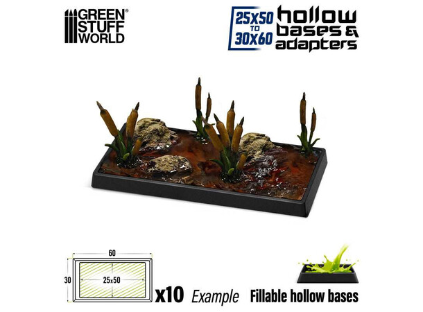 Hollow Plastic Bases 30x60mm Green Stuff World - Till Old World 