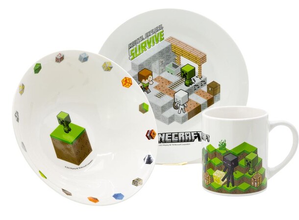 Minecraft Frukostset - 3 delar 