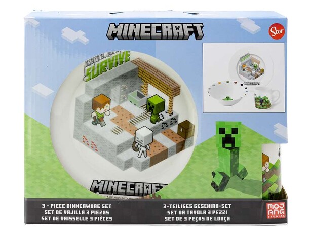 Minecraft Frukostset - 3 delar 