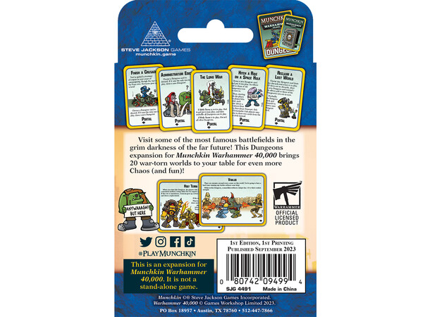 Munchkin Warhammer 40K Storming The Warp Expansion till Munchkin Warhammer 40K 