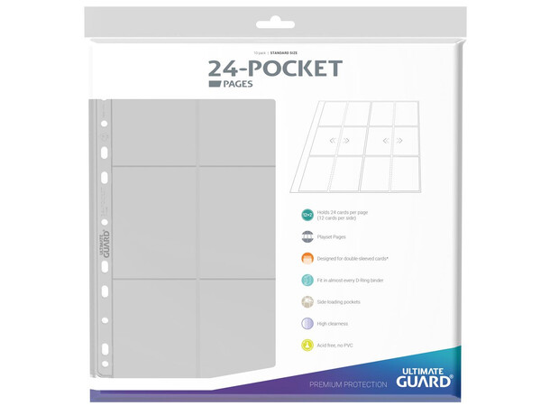 Pages 24-Pocket QuadRow x10 Klar Ultimate Guard Plastfickor 