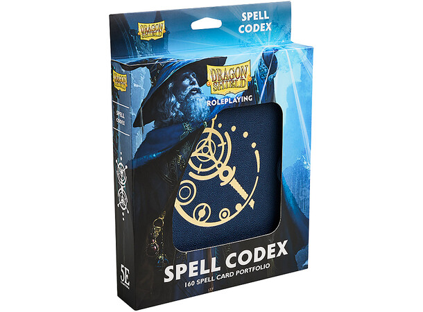 RPG Spell Codex Portfolio Midnight Blue Dragon Shield Roleplaying 