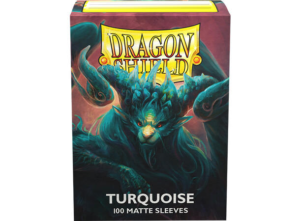 Sleeves Matte Turquoise x100 66x91 Dragon Shield Kortskydd m/deckbox 