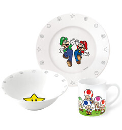 Super Mario Frukostset - 3 delar
