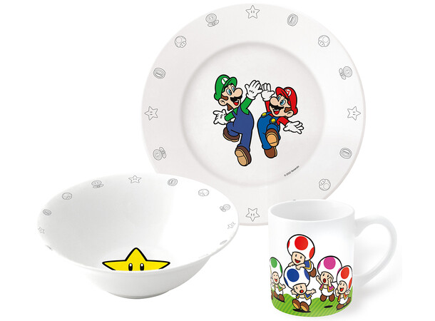 Super Mario Frukostset - 3 delar 