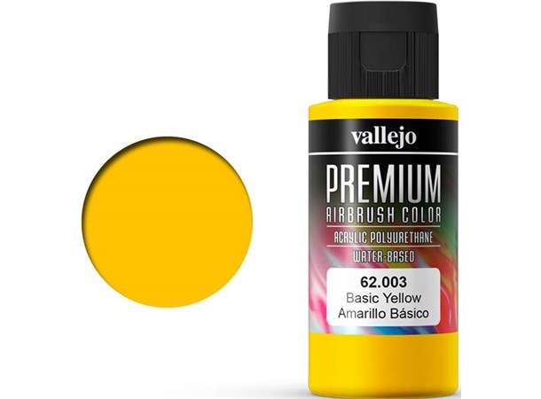 Vallejo Premium Basic Yellow 60ml Premium Airbrush Color 