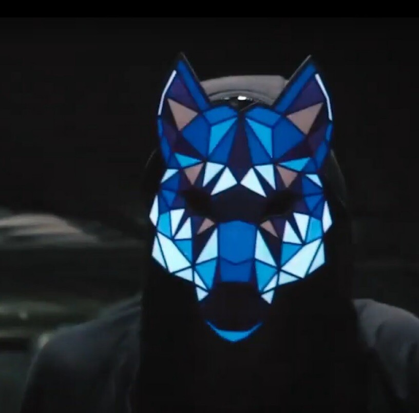 LED-mask - Ljudaktiverat ljus - Varg
